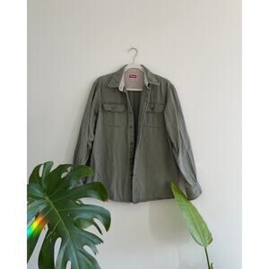 mens wrangler 100% cotton button down shirt | sz medium